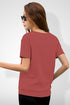Women Peach Round Neck Half Sleeves T-Shirt